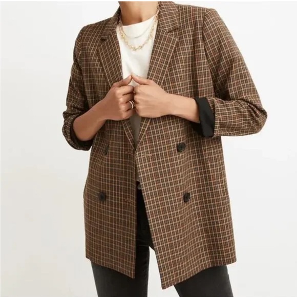 Madewell Jackets & Blazers - Madewell Caldwell Double-Breasted Blazer in Mandell Plaid Women’s Large